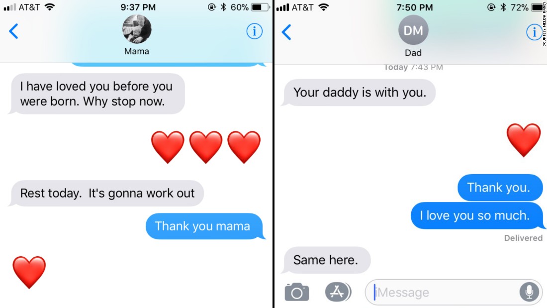 Melisa's parents' texts. Melisa's parents' texts.