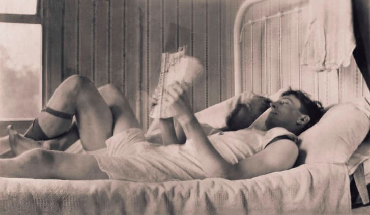 As well as posed portraits, the collection contains pictures of couples lying in bed and having picnics. As well as posed portraits, the collection contains pictures of couples lying in bed and having picnics.